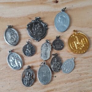 Assorted Religious Medals Artifacts in Silver and Gold